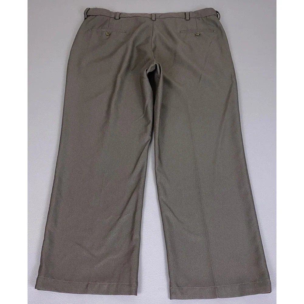 Haggar Dress Pants Trousers Men's Size 40x29 Brown Polyester Straight Leg